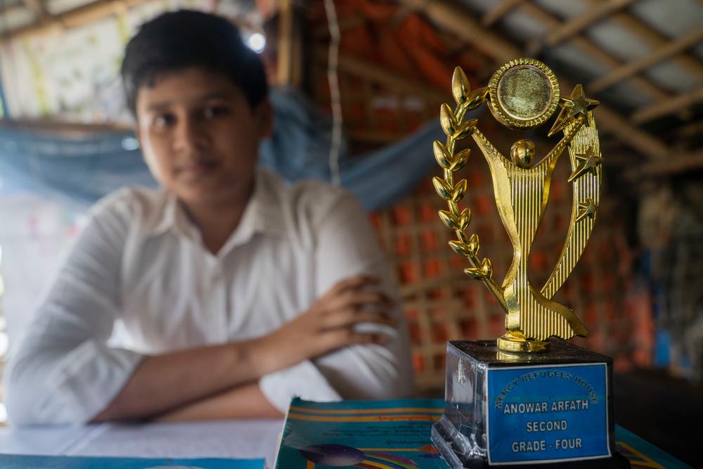 Anwar, 15 years old, still clearly remembers fleeing Myanmar five years ago. At home, he was a good school student with dreams. Now, he is anxious about how his life will unfold. 