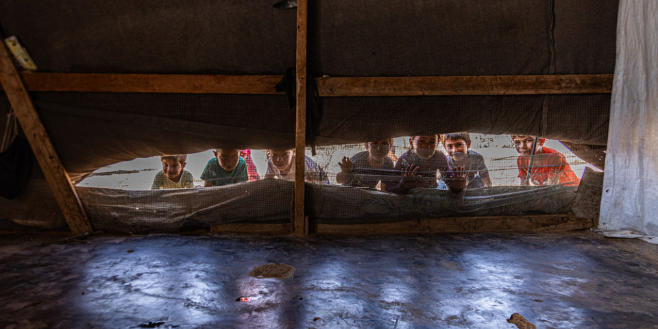 Kids in tent