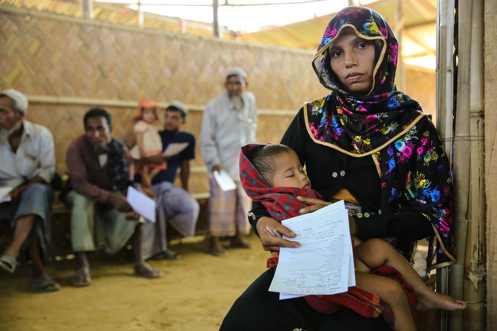 Um Kalsoum lost two children in the August 25, 2017 killings in her village. Her 18-month-old boy Abdul Hafiz survived. Photo: Mohammad Ghannam/MSF