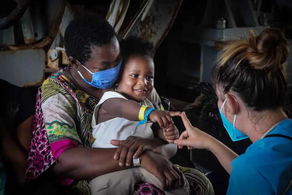 SeaWatch4 already has 201 survivors on board, denied a place of safety until date release of this photo. Yet as EU & maritime authorities again turn a deaf ear to the cries of people in distress at sea - and despite still being over 6hrs away - the ship has altered course. MSF/Hannah Wallace Bowman