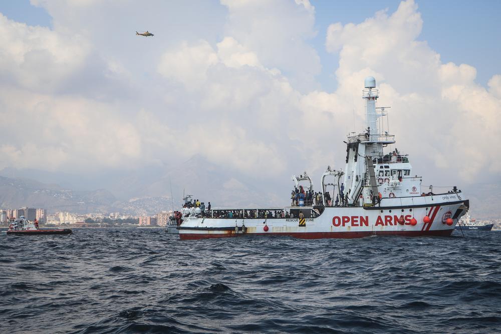 The search and rescue ship, Open Arms, is the only NGO rescue ship currently undertaking lifesaving search and rescue in the central Mediterranean sea. Mediterranean, September 2020. © MSF/HANNAH WALLACE BOWMA