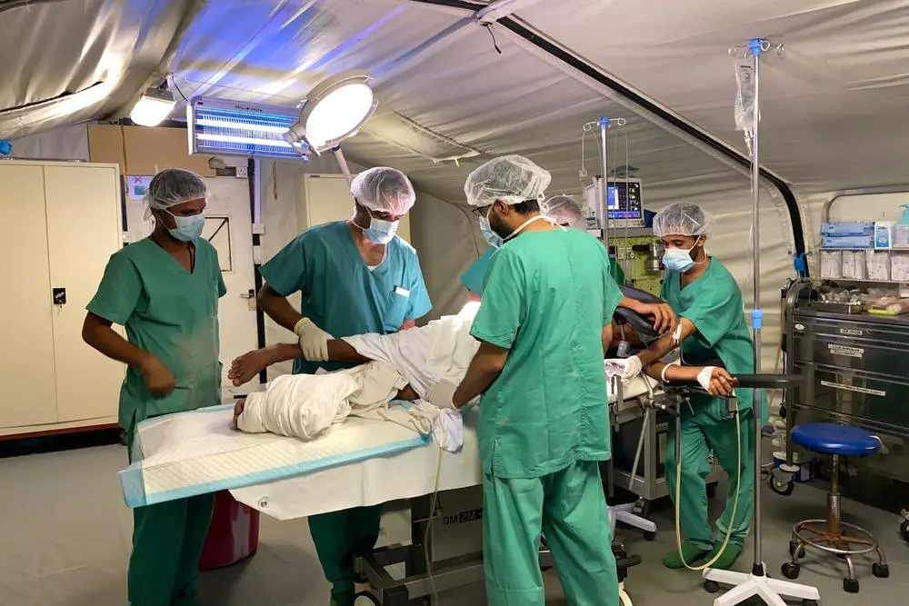 Operating theatre at MSF’s trauma centre in Mocha. 
