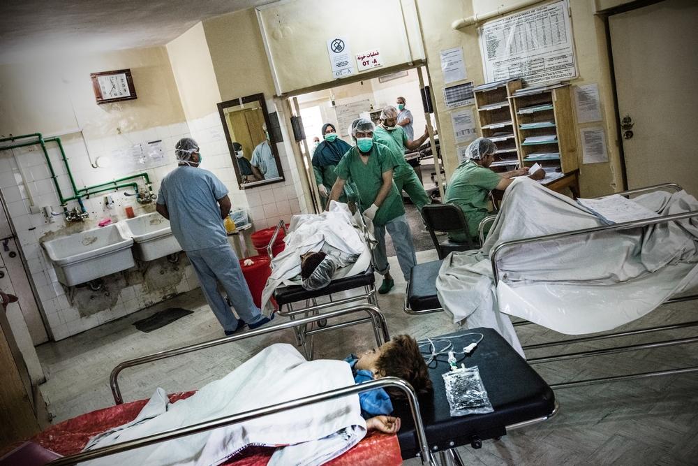 Patients waiting for their operation in Boost hospital which is run by MSF in partnership with the Ministry of Public Health.