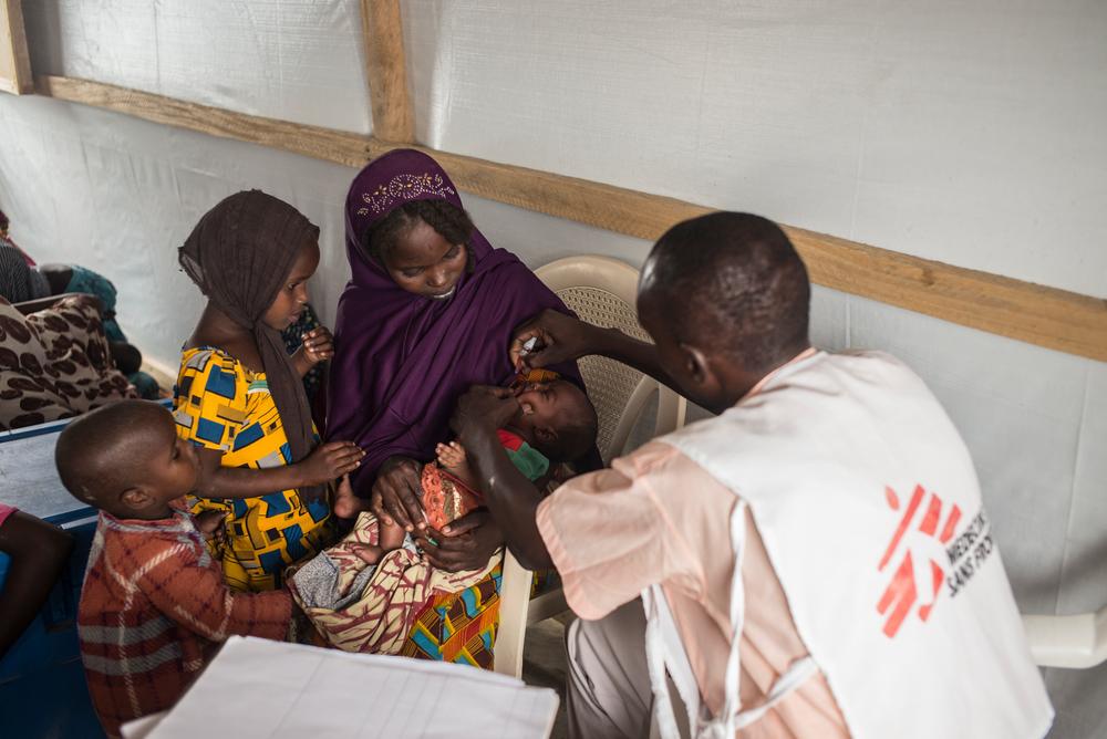 MSF teams provide medical care to internally displaced people in Ngala. 