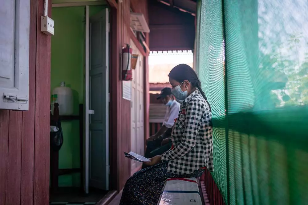 Ma Sabai, 24, who was born with HIV and diagnosed at 17, waits for her appointment at MSF’s Moegaung clinic in Kachin state. 