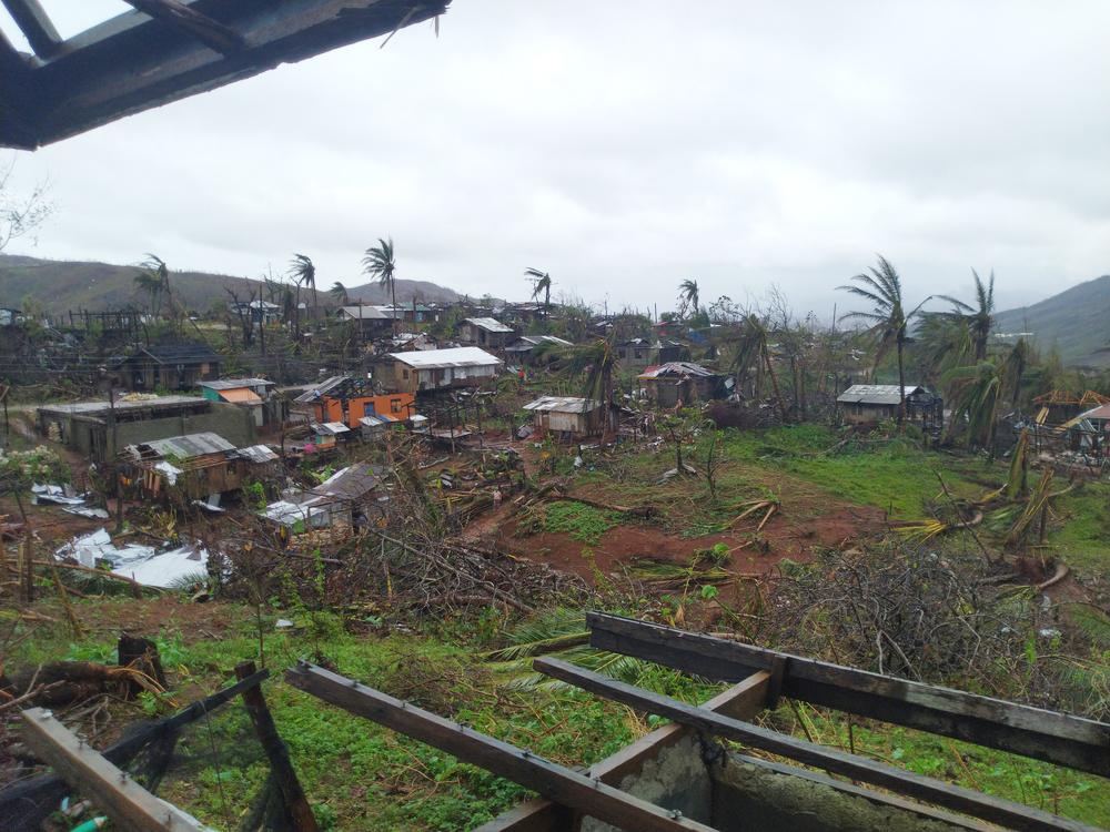 Dinagat Islands after Typhoon Rai hit the area