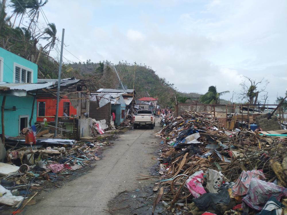 The municipality of Cagdianao in Dinagat Islands province is one of the hardest hit by Typhoon Rai (Odette), which swept across the Philippines in December 2021. 