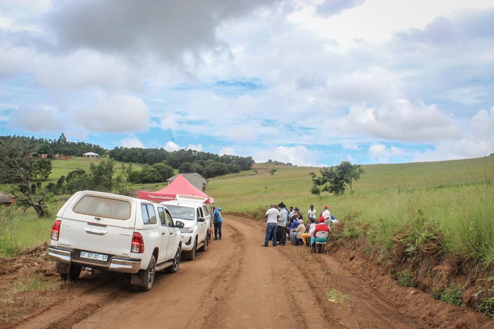 View of Doctors Without Borders mobile COVID-19 vaccination site in the remote area of Mhlahlwen in the Shiselweni region.