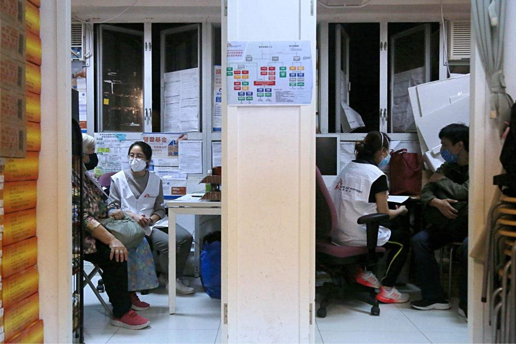 MSF team provides free medical consultation and vaccination for vulnerable groups such as the elderly and people experiencing homelessness.in Hong Kong