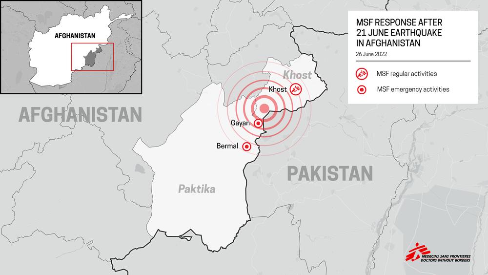 afghanistan map earthquake response