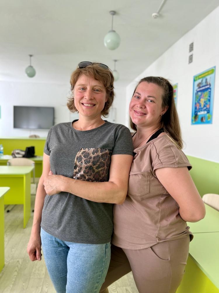 Olena (left) and Maryna (right) are internally displaced people from Donetsk oblast, in eastern Ukraine.