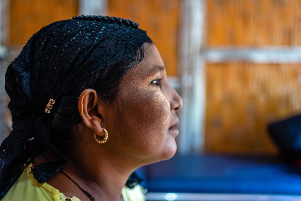 Khin Phyu Oo receives mental healthcare services at MSF’s clinic in Sin Thet Maw village in Rakhine state’s Pauktaw township. 