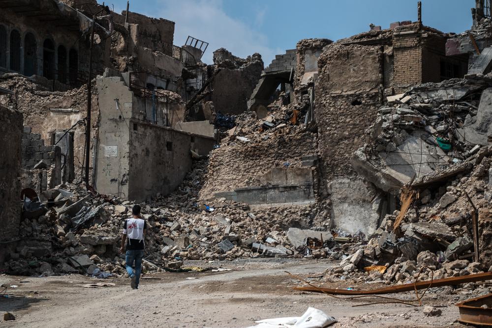 Mosul’s old town experienced intense shelling, aerial bombing and attacks during the conflict to retake the city from the Islamic State group.