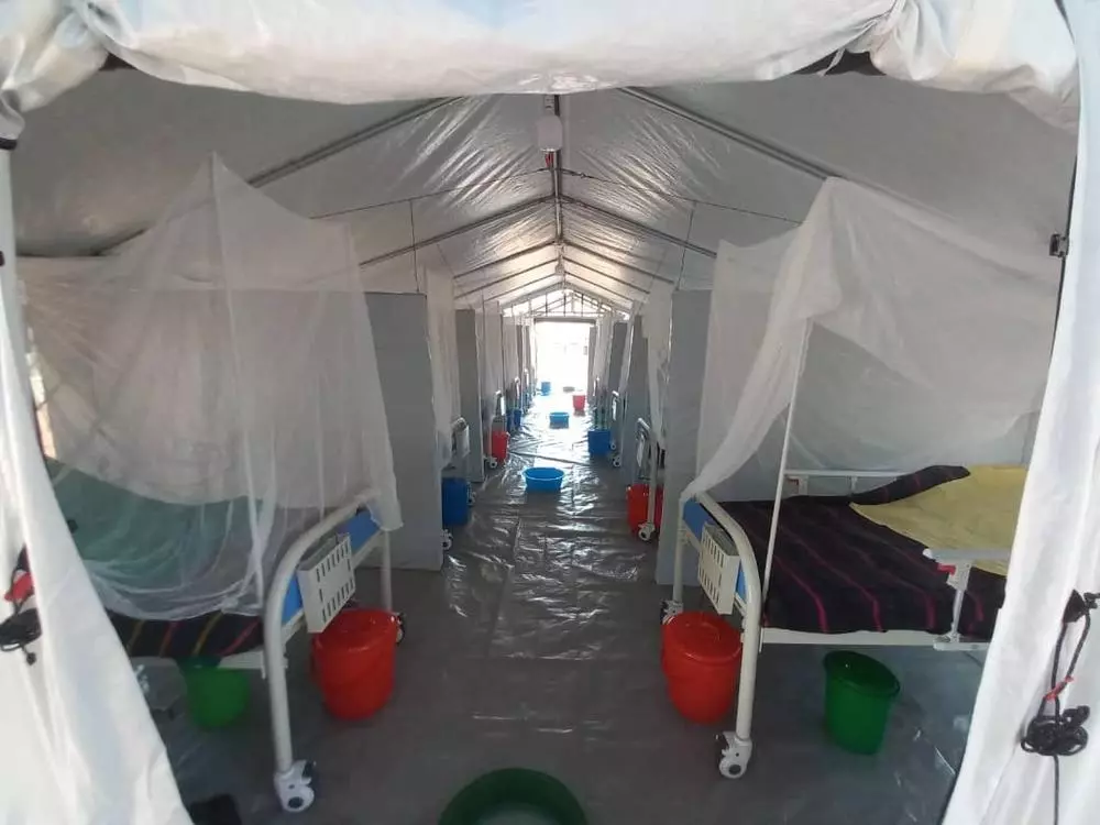 MSF has set up a 36 beds Ebola treatment unit at the Mubende hospital, for suspect and confirmed cases. Uganda, September 2022. © Augustin Westphal/MSF