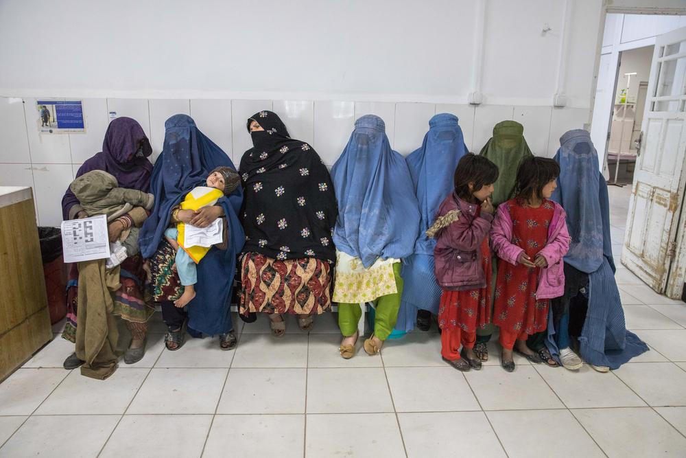 Women wait in the triage area of the emergency room at the MSF-supported Boost hospital.