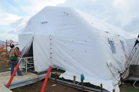 Surgical ward of the MSF hospital in Guiuan. 2023. Florian Lems/MSF