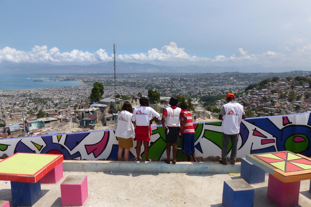 Sanitation activities in urban slum, Haiti
