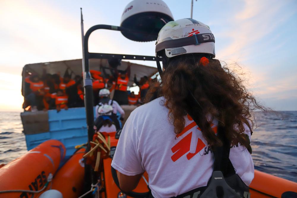 On 1 May 2023, just after completing trainings and entering Malta's search and rescue region, Geo Barents was alerted by the Alarm Phone about a boat in distress located in the international waters off Malta. Mediterranean Sea, May 2023. © MSF/Skye  McKee