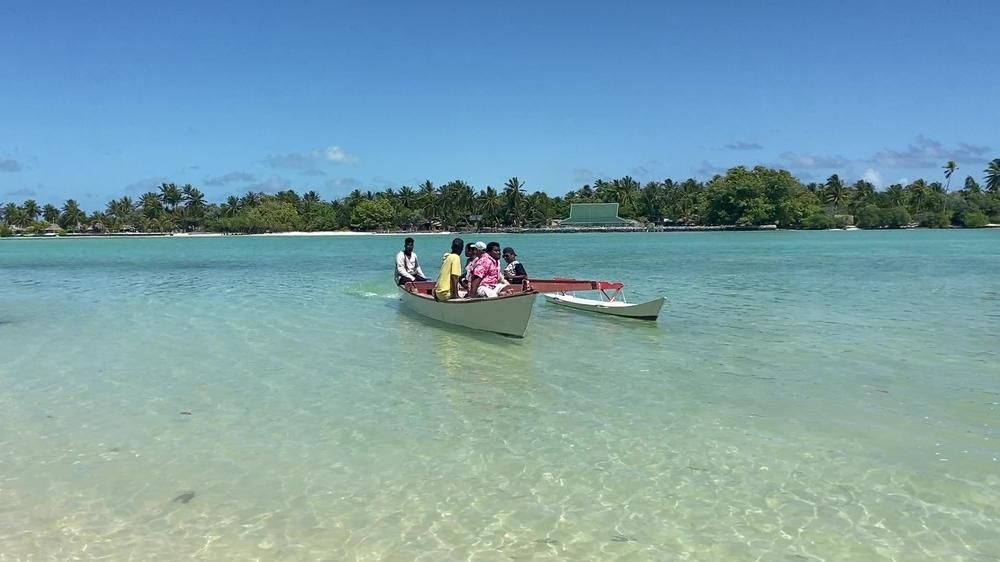 A passenger boat travelling between North and South Tarawa. Kiribati, March 2023. © MSF/Nicolette Jackson