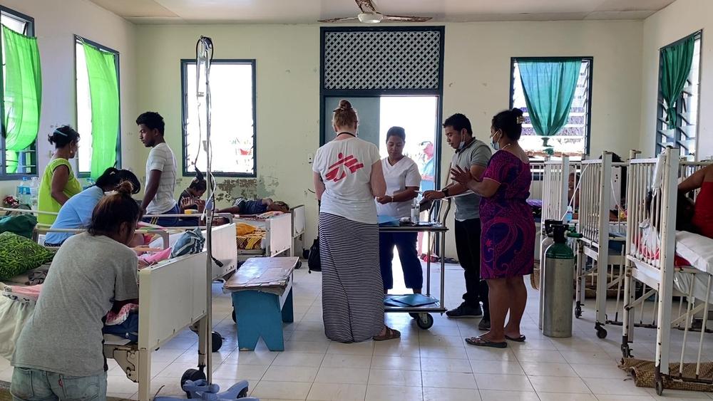 Inside the paediatric ward, Tungaru Central Hospital South Tarawa, where MSF paediatrician Dr Joanne Clarke is working alongside i-Kiribati colleagues from the Ministry of Health and Medical Services. Kiribati, March 2023. © MSF/Nicolette Jackson