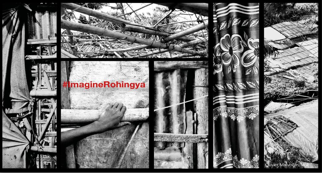collage of living condition in Rohingya refugee camps in Bangladesh.