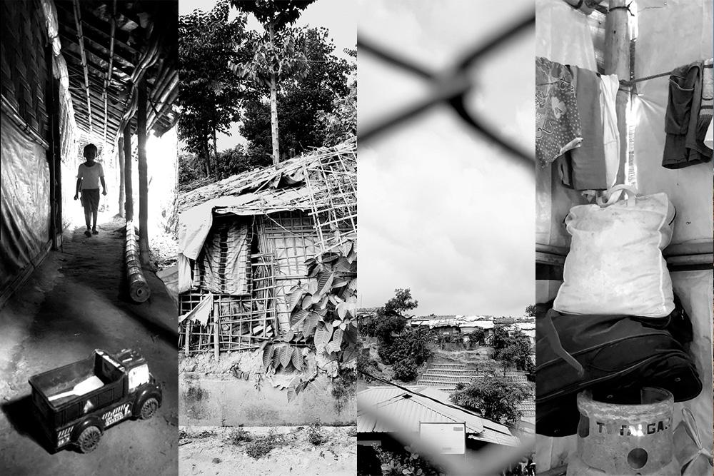 A collage of Rohingya refugee camps in Cox's Bazar, Bangladesh