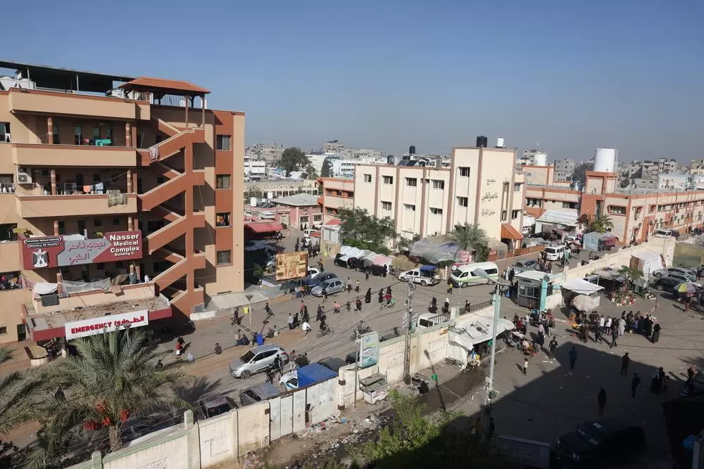 General view for Naser hospital show the instance of the hospital. Palestinian Territories, November 2023. © MSF