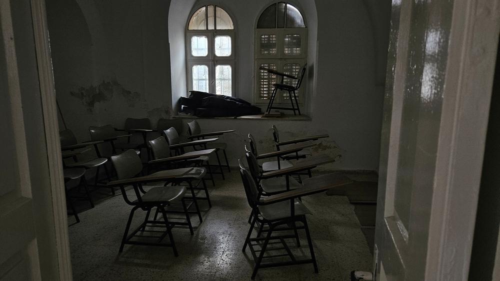Closed classroom in the old city of Hebron, West bank. West Bank, Palestinian Territories, December 2023. © Laora Vigourt/MSF