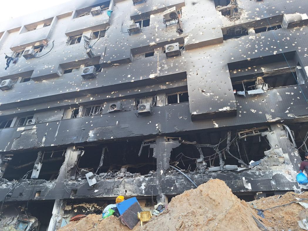 Destroyed Al-Shifa hospital in Gaza. Palestine, 2024. © MSF