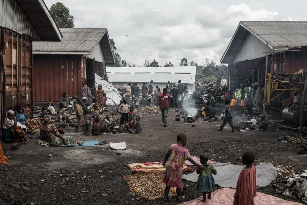 View of Rusayo displacement site, a dozen kilometers outside Goma, the provincial capital of North Kivu, DRC.