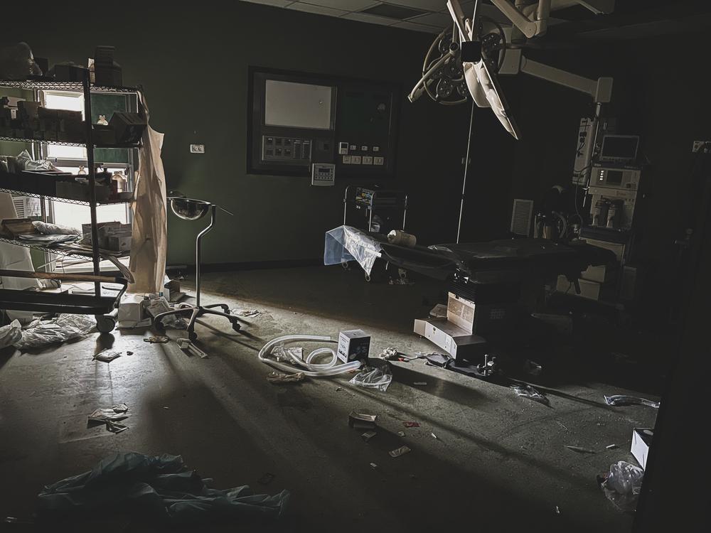 View of the inside of Nasser Hospital in Gaza, Palestine, after a siege by the Israeli forces.