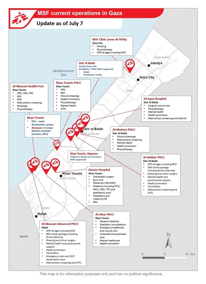 Map Gaza Palestine Humanitarian Aid 