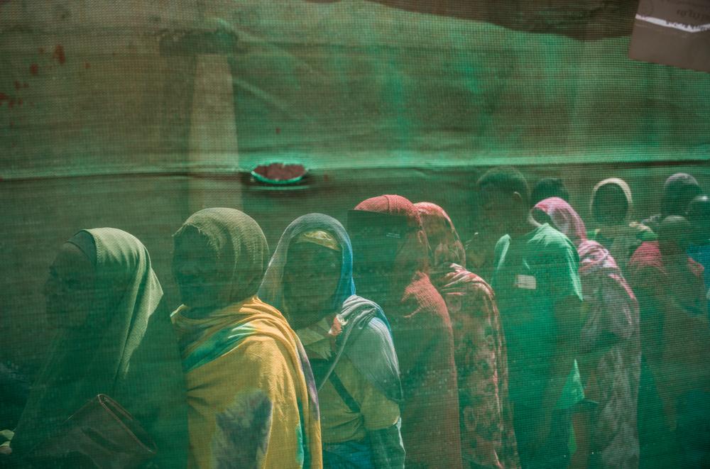 Sudanese people are queueing at Adre border crossing point between Chad and Sudan. 600,000 people already fled the war in Sudan to seek refuge in Chad since April 2023 and there are new arrivals on a daily basis.