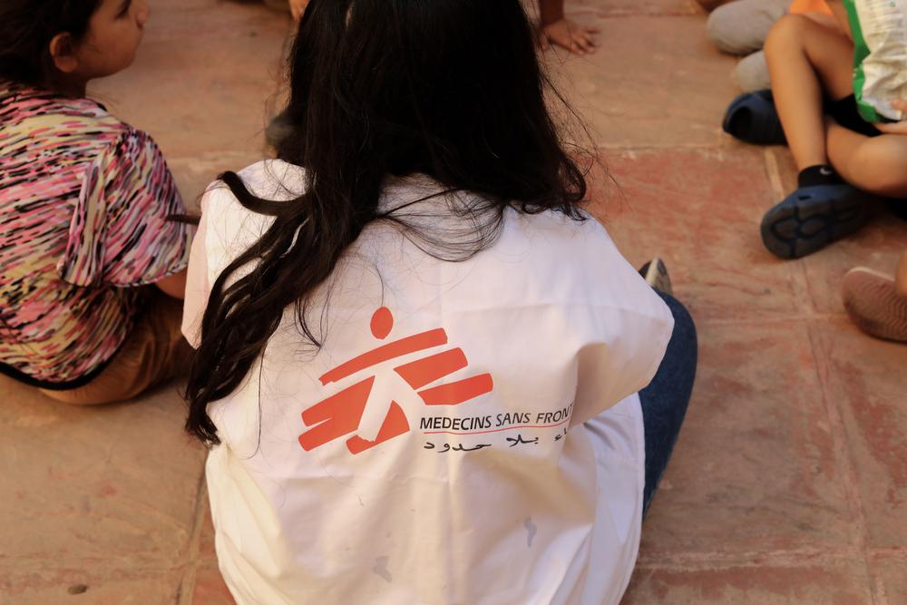 MSF health promotion activities in Downtown Beirut. Lebanon, October 2024. © Elham Haider/MSF