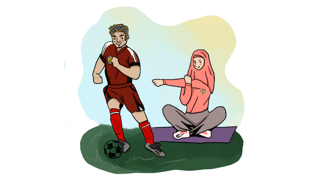 illustration of exercising 