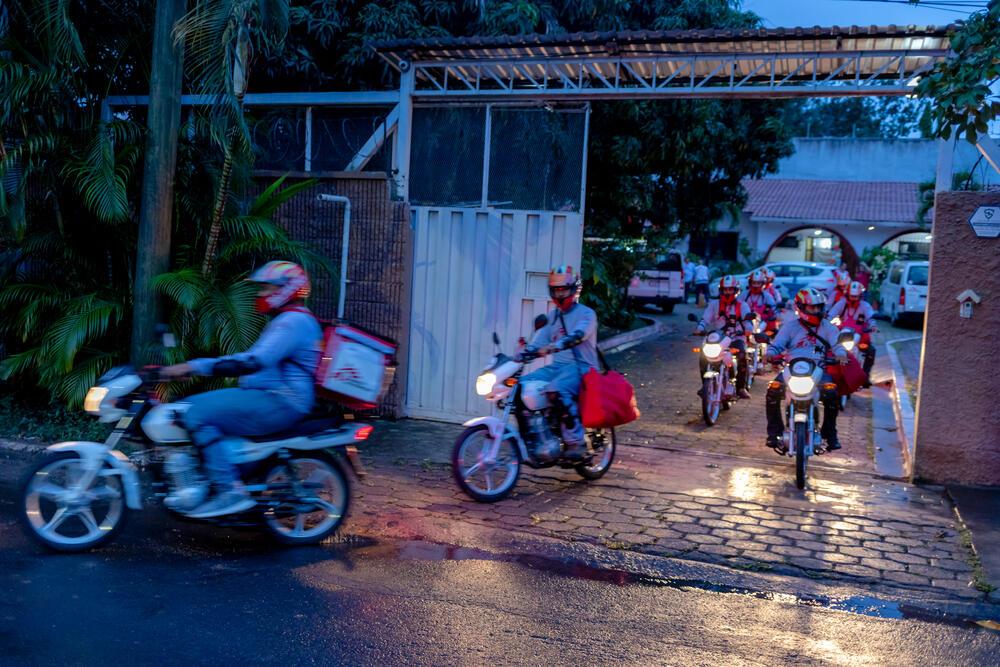 The team used motorcycles as part of its strategy to release Wolbachia-carrying mosquitoes in El Manchén. Honduras