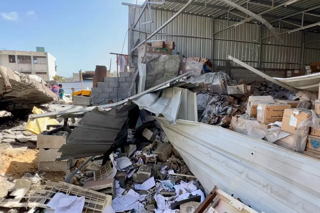 A pile of rubble in the aftermath of a strike
