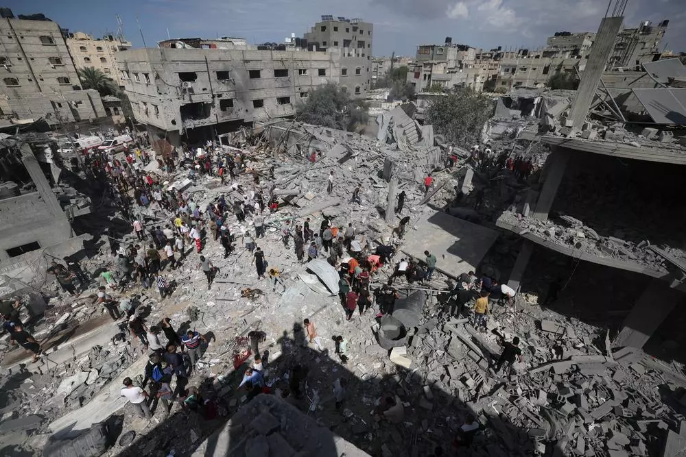 Devastation caused by airstrikes in Gaza.