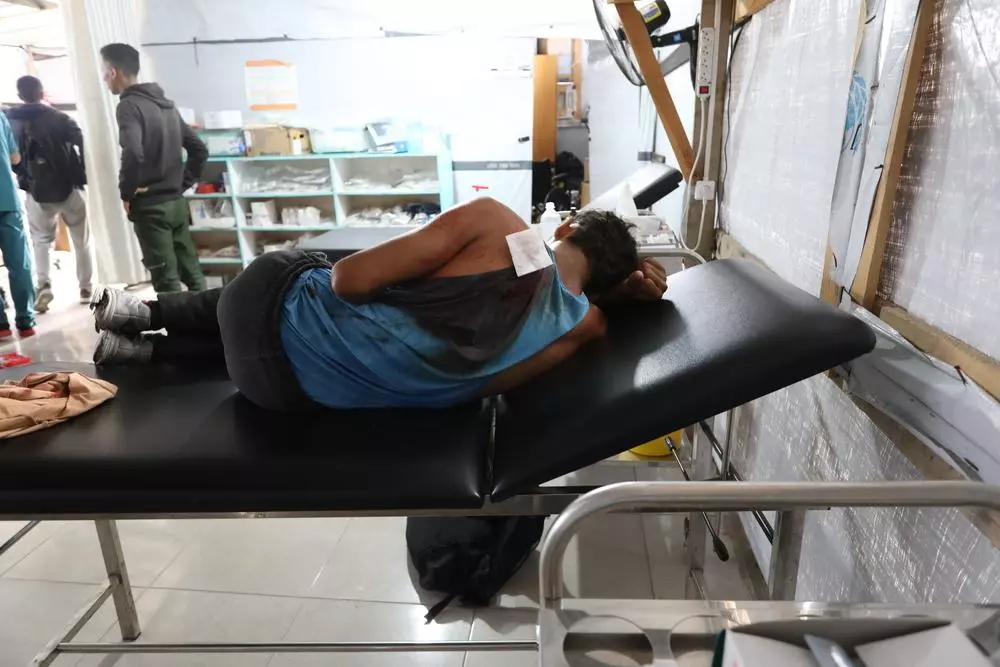 A patient being treated in clinic