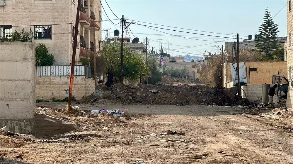 Destruction of roads in Jenin, Palestine