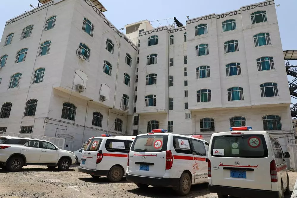 Ambulances outside hospital