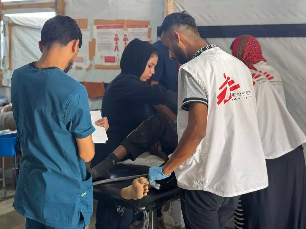 MSF team attending to patient