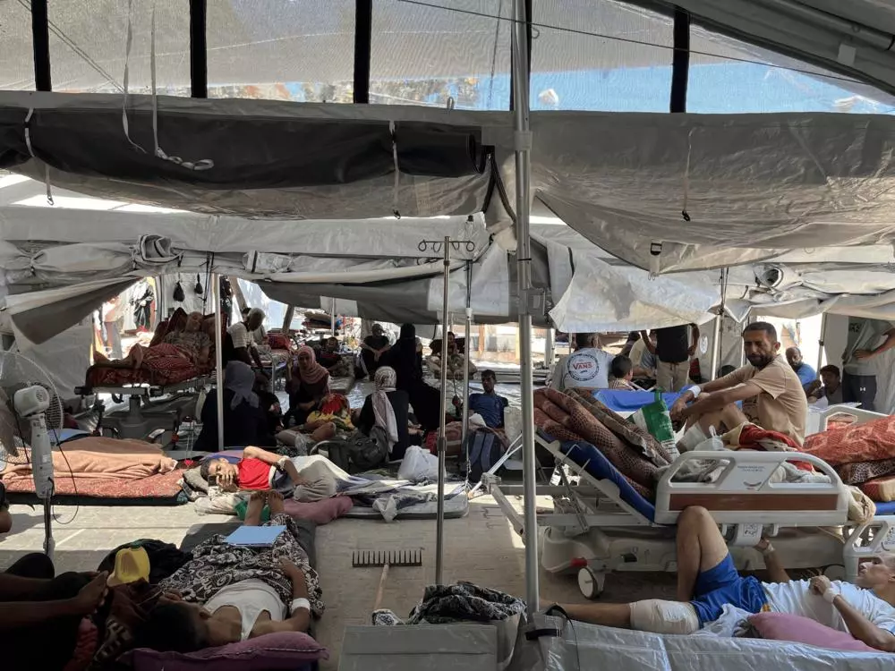 Patients at Nasser Hospital in Gaza