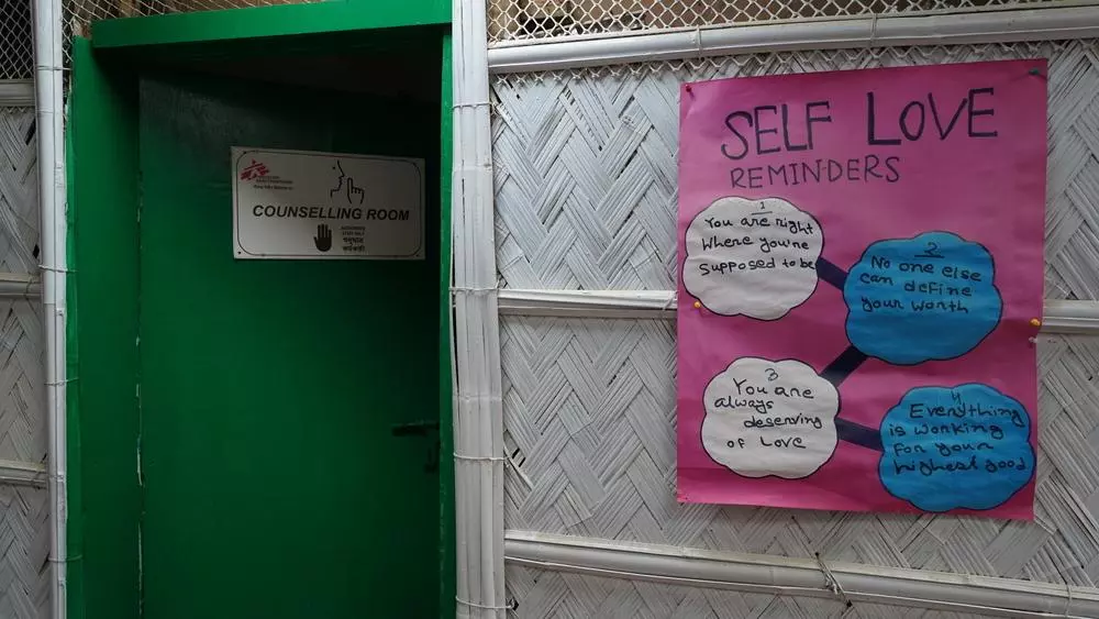 MSF mental health consultation room in Cox's Bazar, Bangladesh