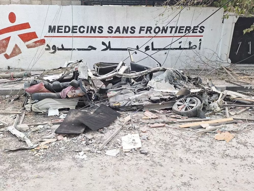 Aftermath of attack in front of MSF clinic