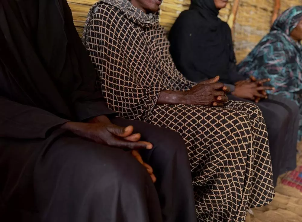 Patients in Daba Naira displacement camp, in North Darfur state, western Sudan