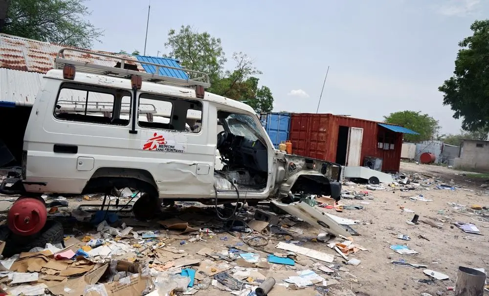 MSF car destroyed