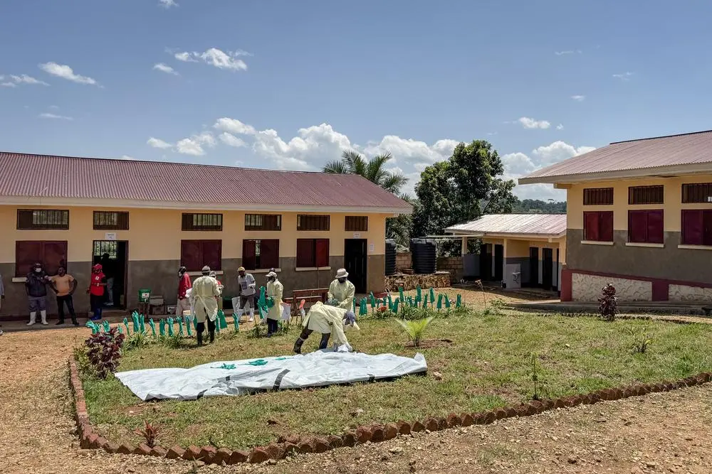 Training activities of staff as part of the Ebola disease outbreak response.