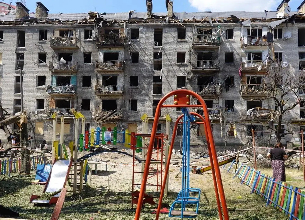 Aftermath of Russian attack on Kyiv